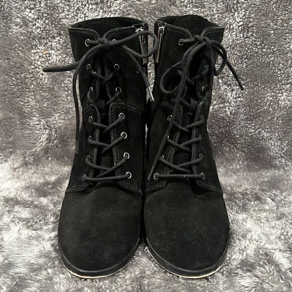 Michael Kors Black Thatcher Womens Lace-Up Suede Ankle Combat Boots Size 8M - Picture 10 of 12